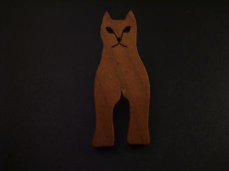 Poes-kat houten uitvoering
